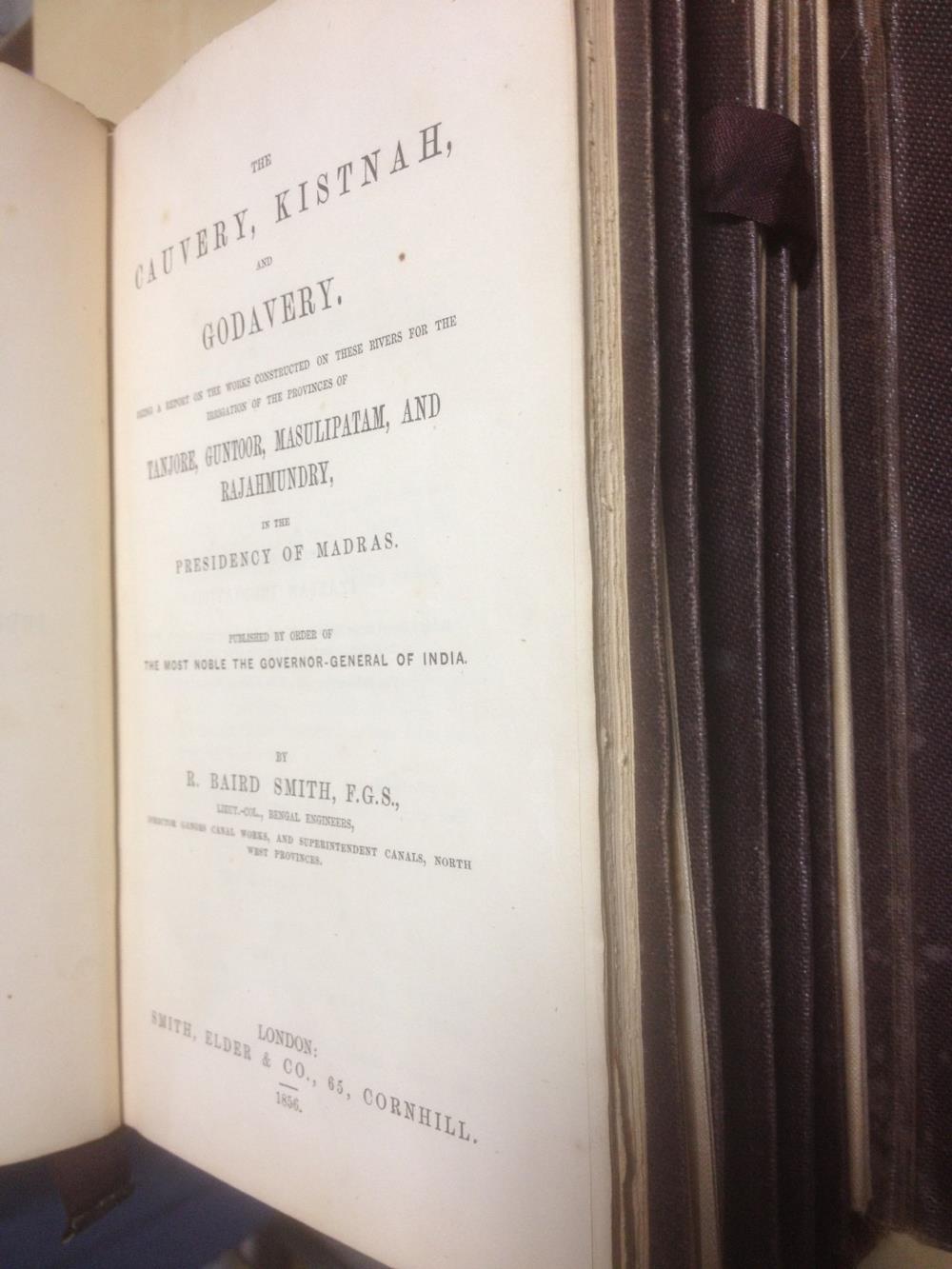 India - irrigation. BAIRD SMITH (R) The Cauvery, Kistnah, and Godavery. London Smith Elder & Co. - Image 3 of 4