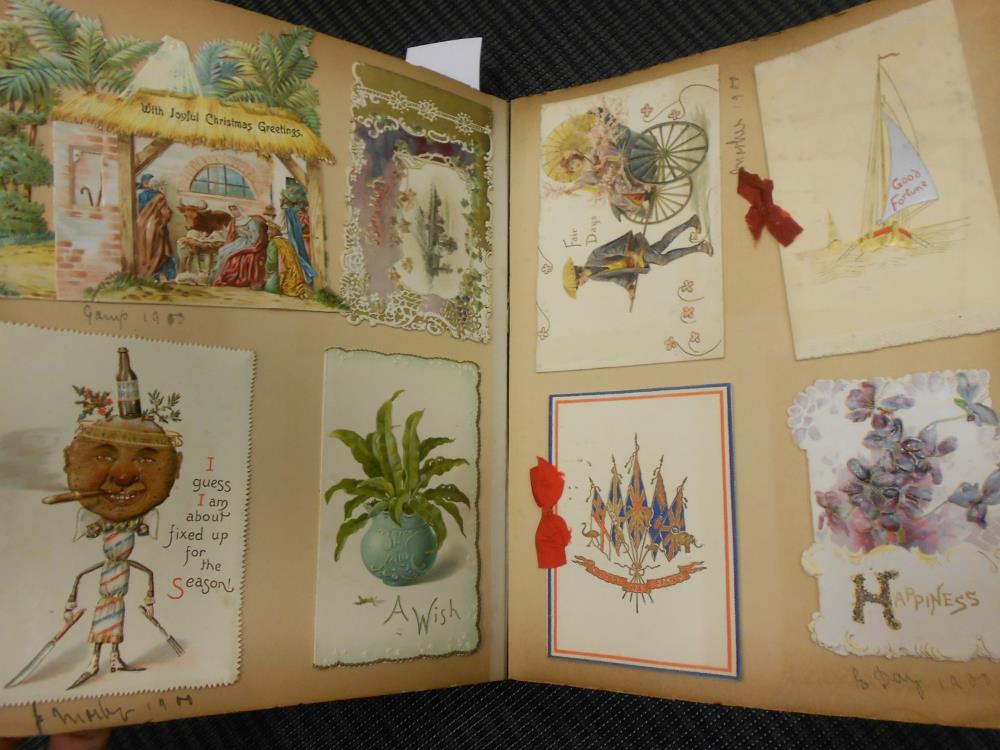 A Scrap album of various Victorian and Edwardian greetings cards including of advertising, Polar and - Image 5 of 5