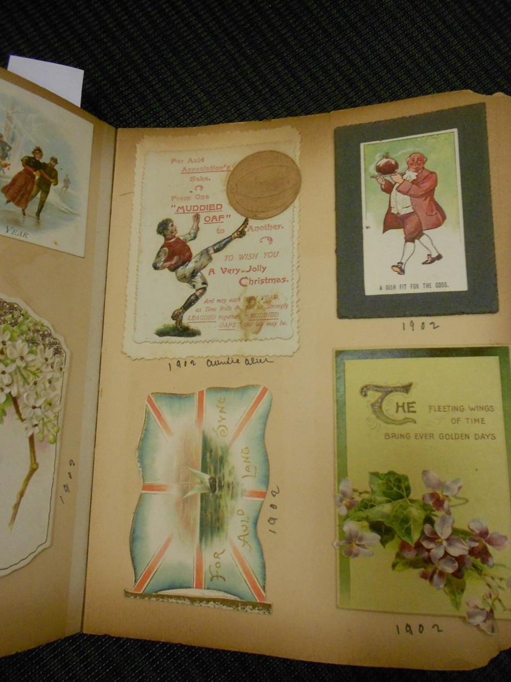 A Scrap album of various Victorian and Edwardian greetings cards including of advertising, Polar and - Image 3 of 5