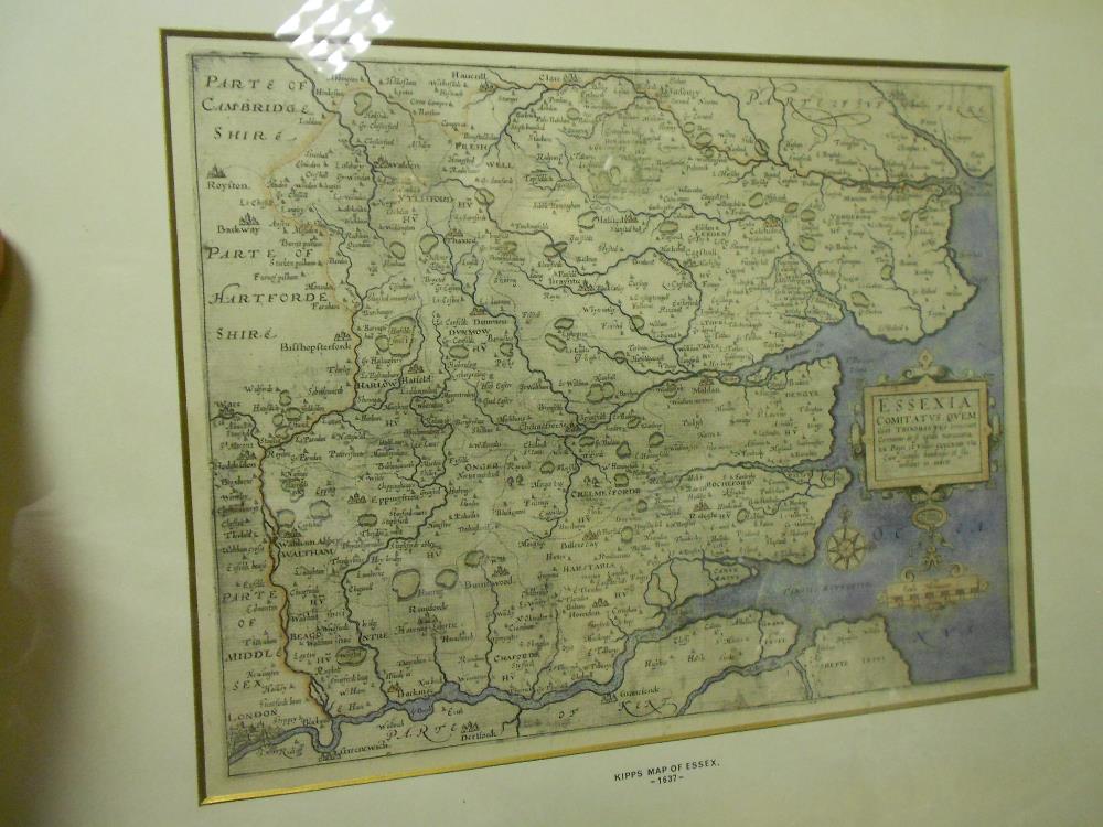 William Kip, Essexia, engraved map of Essex, pale hand colouring, 28.5 x 36.5cm