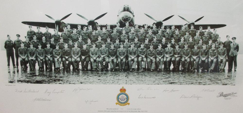 Dam Busters (617 Squadron) A reproduction group photographic print, no 162/500, signed by