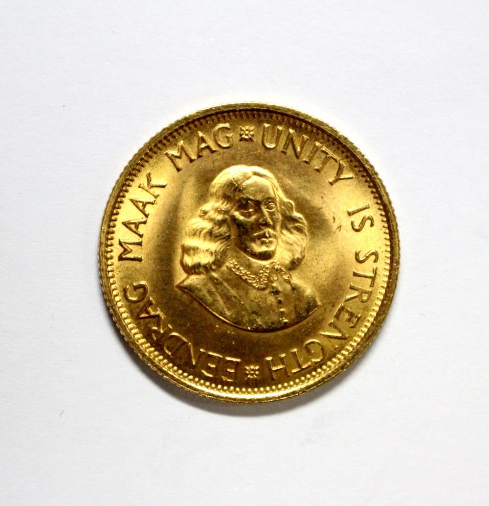 South Africa - gold 2 Rand coin, 1965, EF - Image 2 of 2