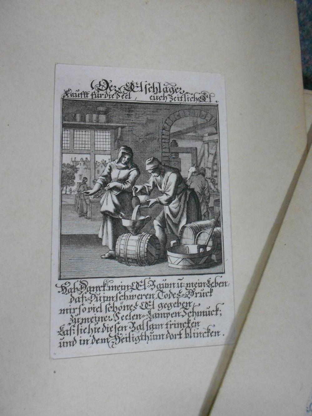 A collection of c.53 German 18th century engravings of trades, with titles above and text below, - Image 5 of 5