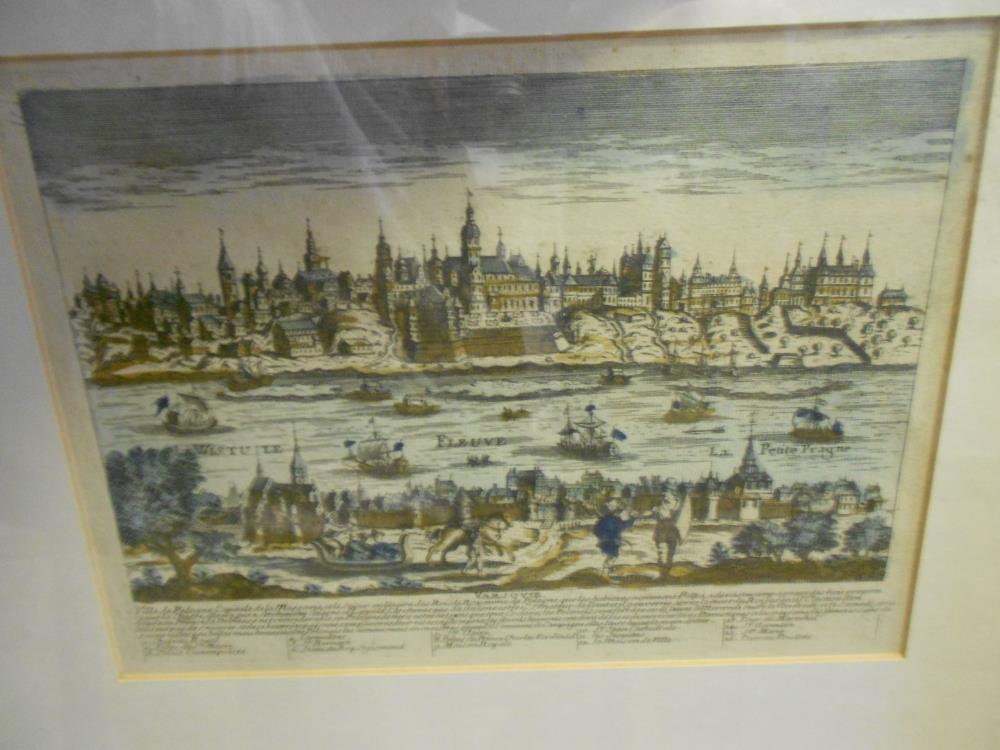 A collection of 18th century Italian engravings, mostly with hand colour, scenic and - Image 2 of 7