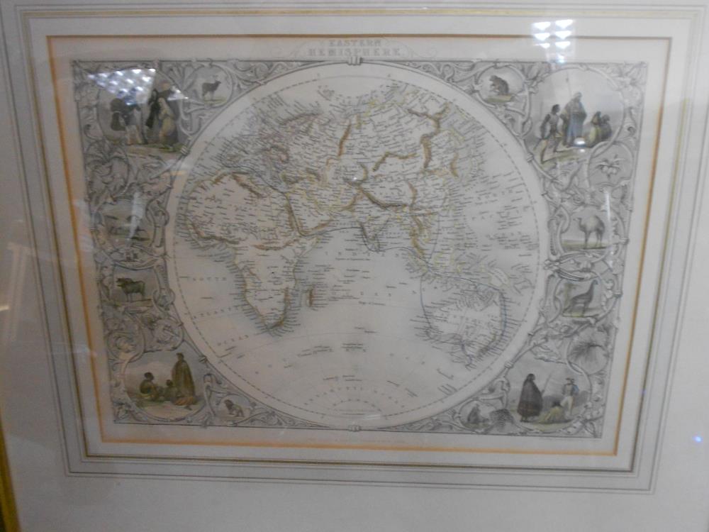 John Tallis, Eastern Hemisphere, hand coloured engraved map after J.Rapkin, 26 x 35cm