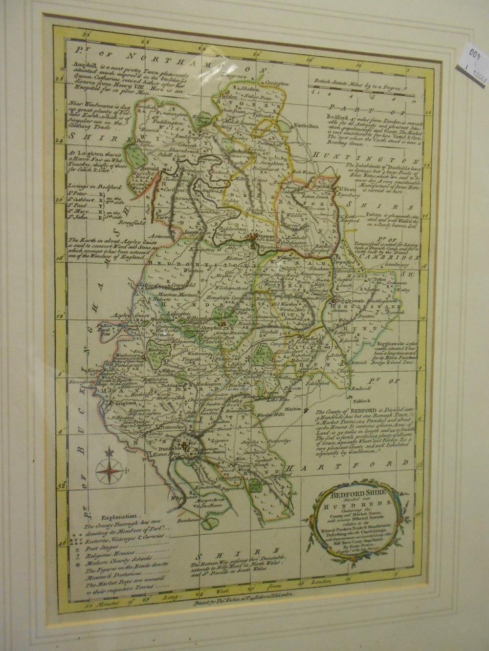 A collection of maps and plans of Bedfordshire and Hertfordshire, by Bowen, Moule, Drayton, - Image 4 of 6