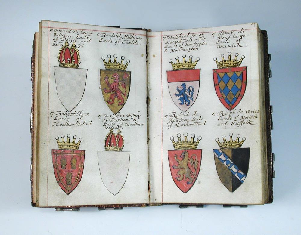 The Baronage of England since the Norman Conquest, 1627, small 8vo, fine manuscript book on vellum - Image 2 of 6