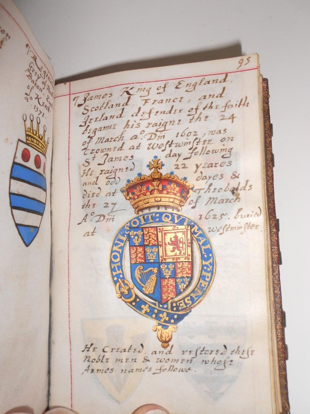 The Baronage of England since the Norman Conquest, 1627, small 8vo, fine manuscript book on vellum - Image 4 of 6