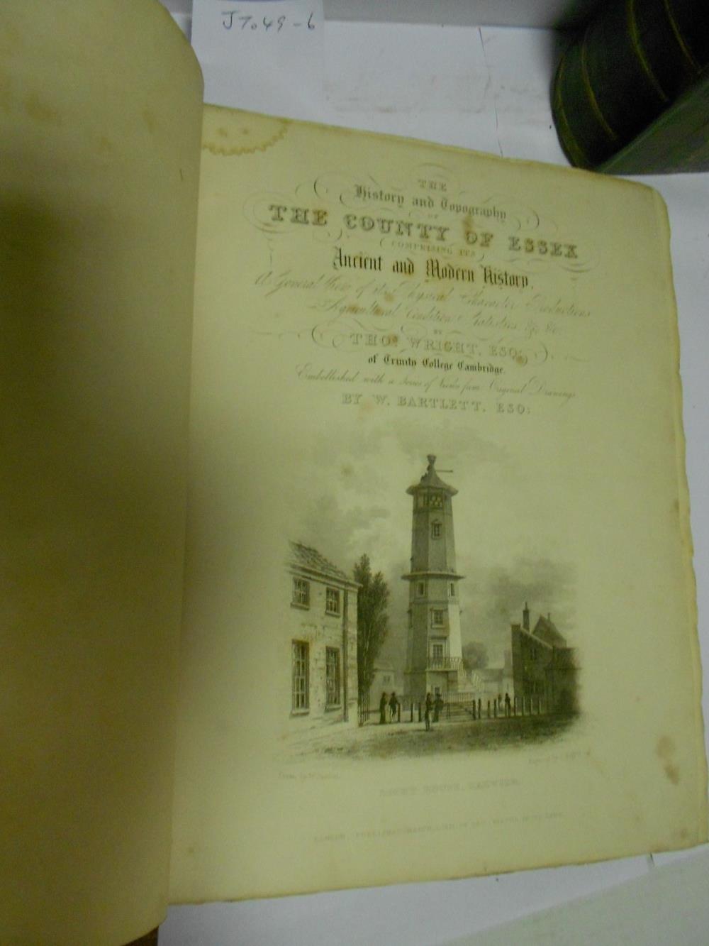 WITHDRAWN  MORANT (Philip) The History and Antiquities of Essex, 2 vols. Chelmsford 1816, folio, fol - Image 2 of 7