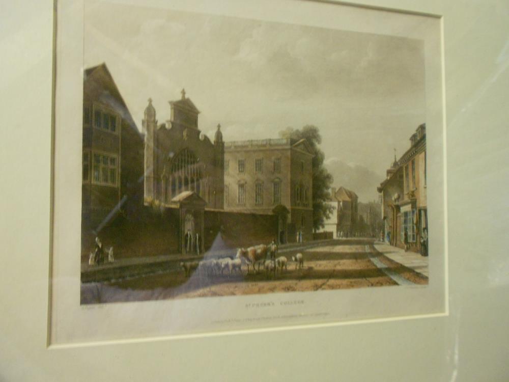 J. Stadler after A. Pugin, Four Cambridge College views published by Ackermann c.1815, St Peter's - Image 2 of 4