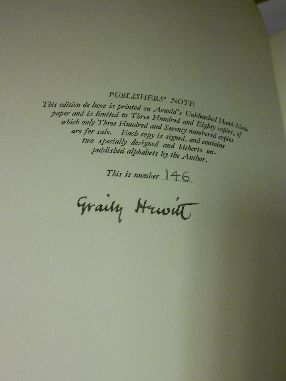 HEWITT (Graily) Lettering For Students and Craftsmen, London 1930, small 4to, no. 146 of a signed - Image 2 of 3