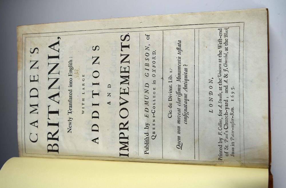 CAMDEN (William) Britannia, Gibson edition, London 1695, folio, 50 double-page maps (6 folding), 9