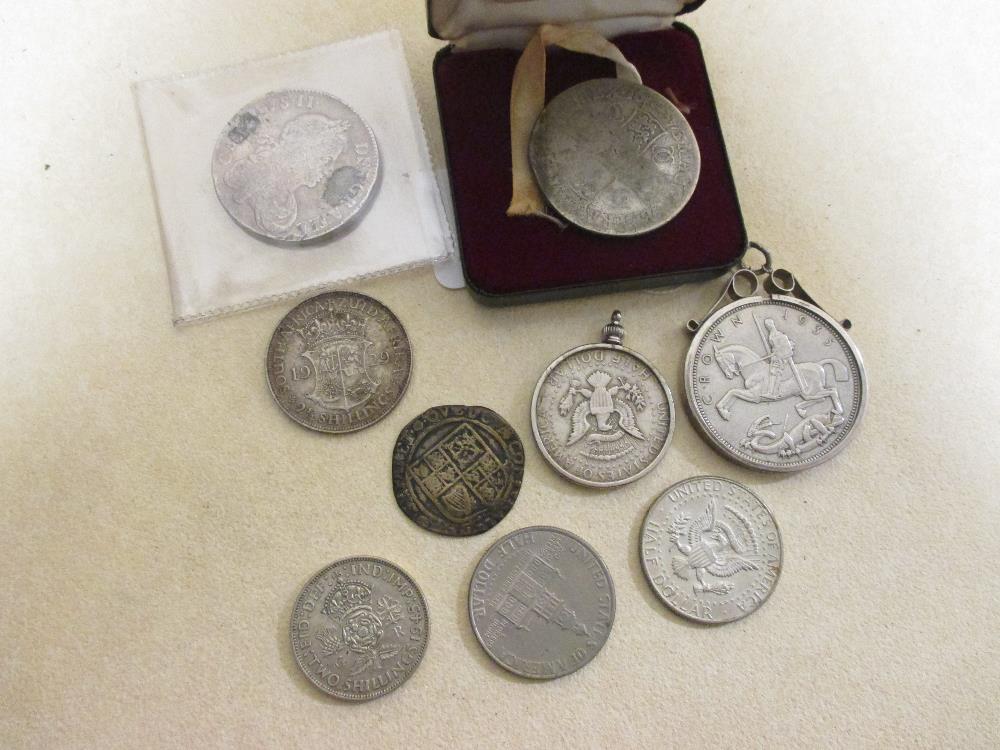 A Charles II crown 1666, slight damage to left of portrait; another, 1673m very worn; Rocking