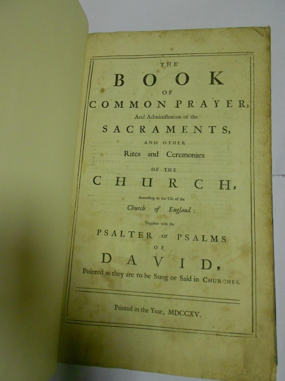 BIBLE, 1715, folio, bound with Prayer Book and Psalter, six double page maps by J. Moxon, other - Image 2 of 5