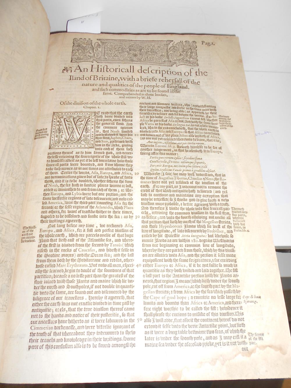 HOLINSHED (R) Chronicles, 1587, folio in sixes, comprising The History of England - Ireland - - Image 3 of 6