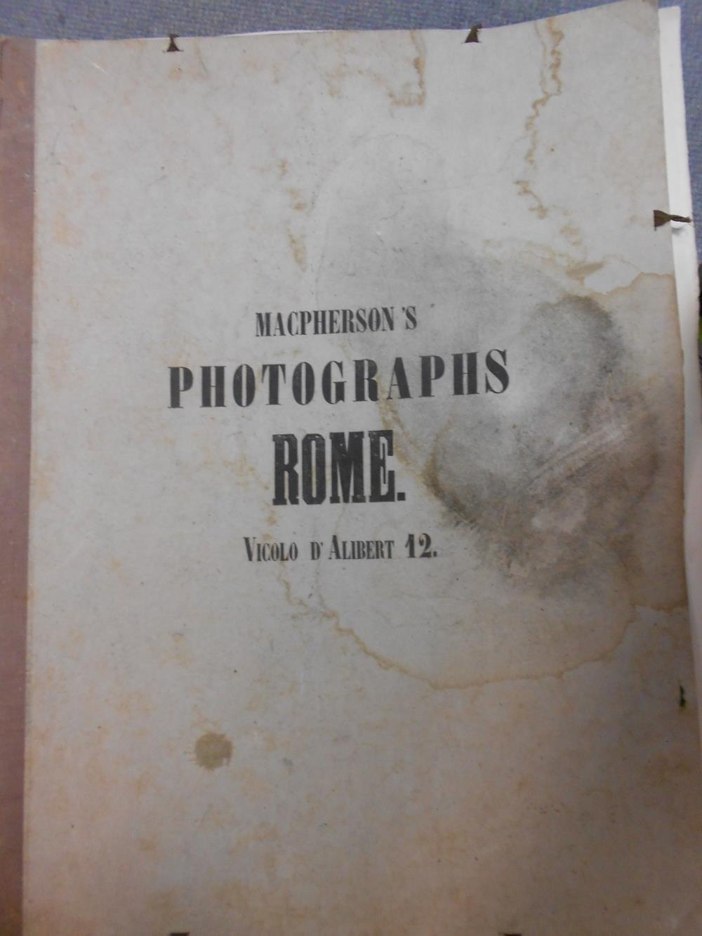 MACPHERSON (Robert, 1811-1872) Photographs of Rome, folio of sixteen mounted views with numbered - Image 2 of 4