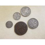 A silver Maundy penny 1832, another 1852, another 1890 (all VF), A Swedish 1 Ore, 1644; A silver