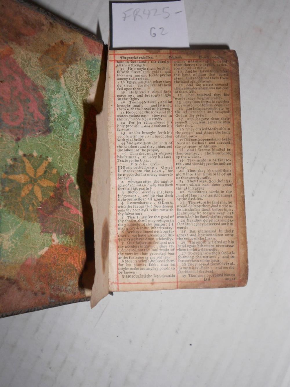 Bible. London: John Field 1658, 12mo, double column, red ruled, in two volumes, with contemporary - Image 4 of 5