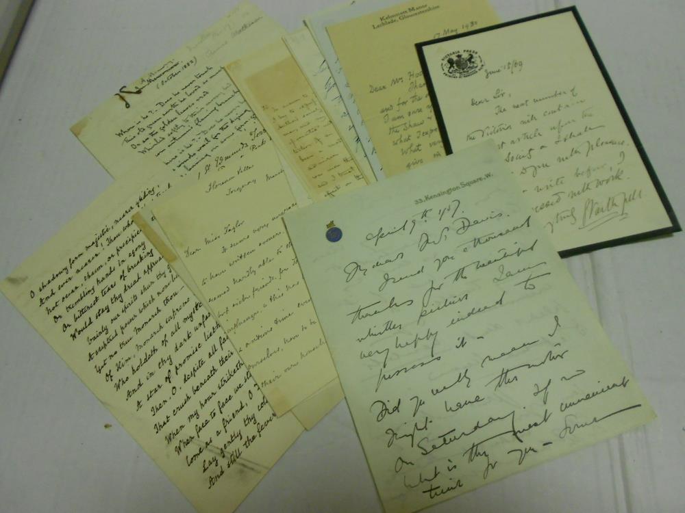 Collection of 12 letters and notes by women writers, most 19th century, including: May Morris (