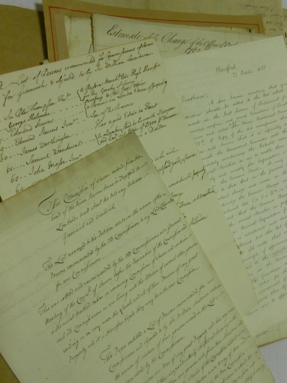 Collection of 17th, 18th century and later manuscript material and ephemera, including Earl of - Image 2 of 3