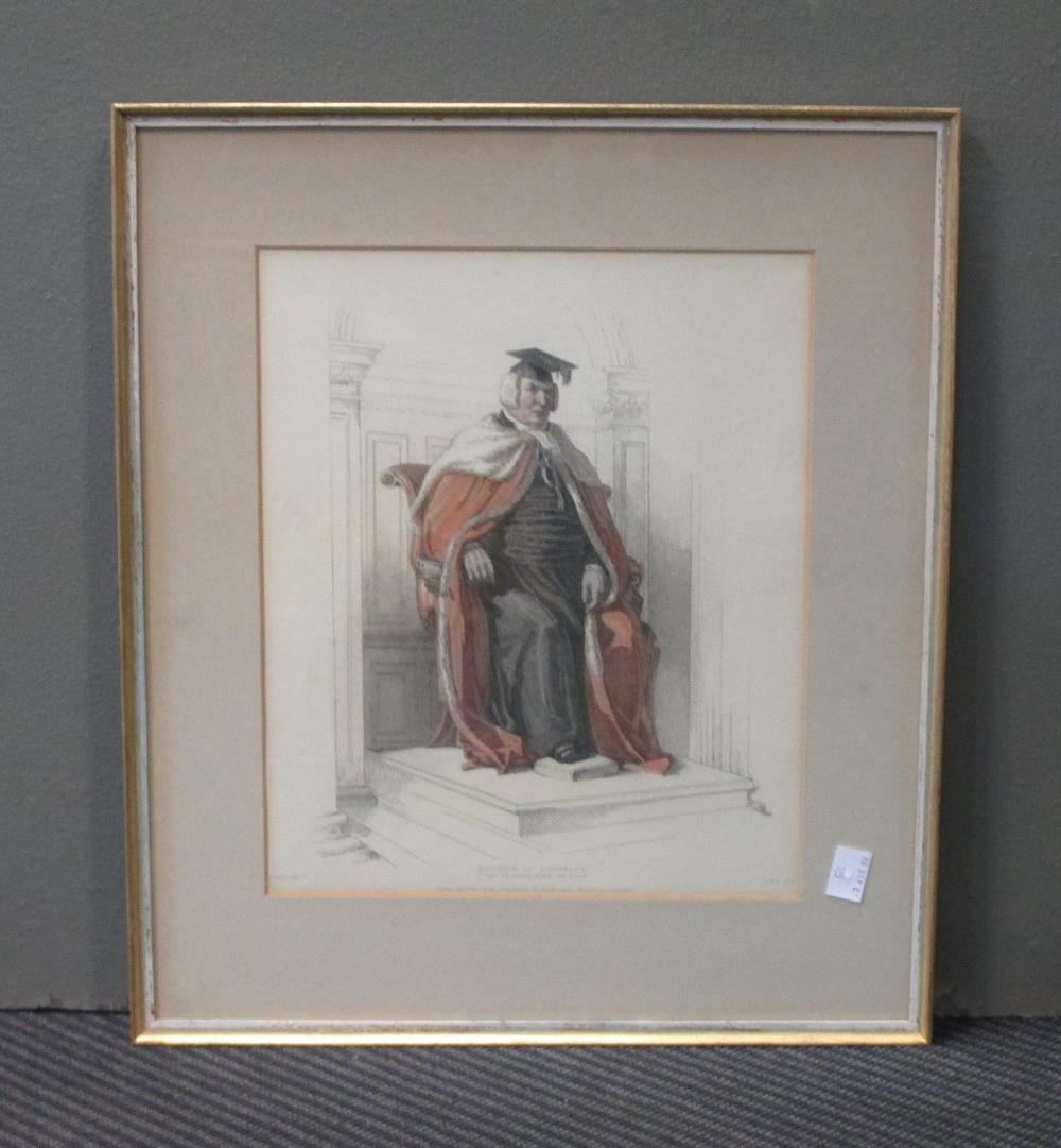 A collection of Academic coloured engravings including Ackermann's College Gowns, framed and