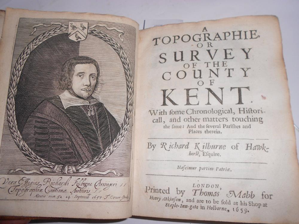 KILBURNE (Richard) A Topographie or Survey of the County of Kent, London: for Thomas Mabb 1659, 8vo, - Image 2 of 3