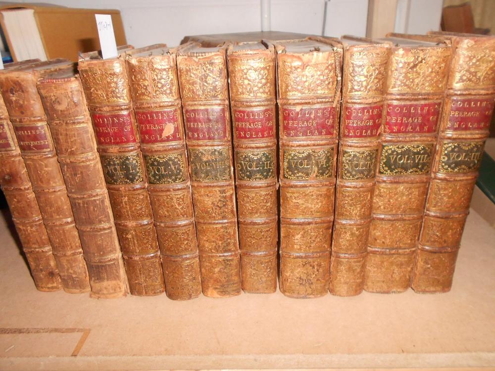 COLLINS (Arthur) The Peerage of England, fourth edition, in 8 volumes including supplement, 1768,