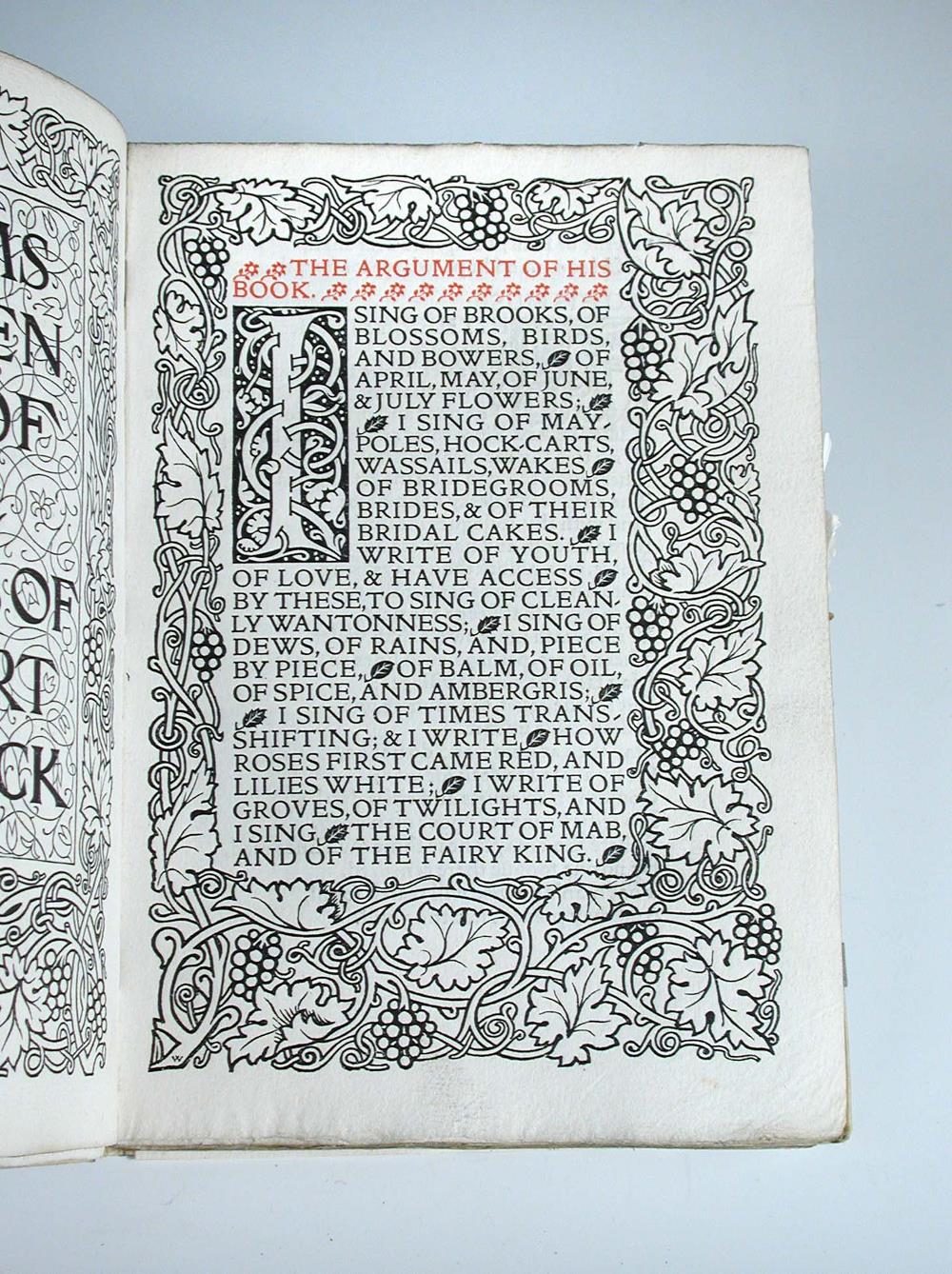 HERRICK (Robert) Poems Chosen Out of the Works..., edited by F.S.Ellis, Kelmscott Press, 1895,