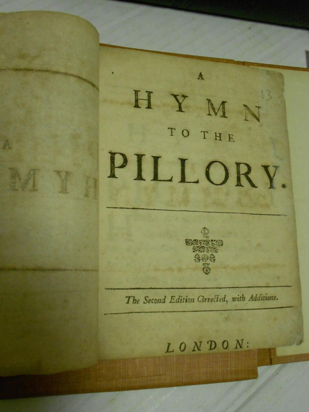 [DEFOE (Daniel)] A Hymn to the Pillory, second edition London [1703], 8vo, 24pp., half title,