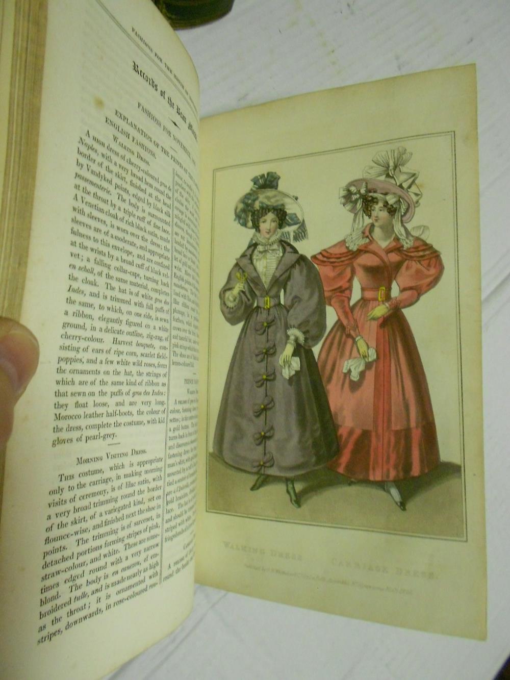 Fashion Plates. La Belle Assemblee, vols. IX and X, 1829, 8vo, 24 coloured fashion plates, - Image 4 of 5