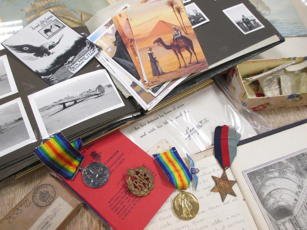 1914-18 Medal and Victory medal, awarded to 27768, Cpl F H Palethorpe, RAF together with a