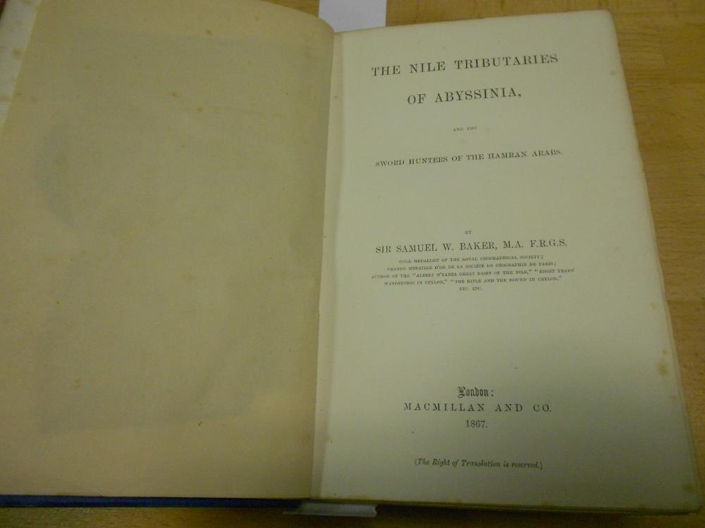 BAKER (Sir Samuel) The Nile Tributaries of Abyssinia. London, 1867, first edition, 8vo, double - Image 2 of 3