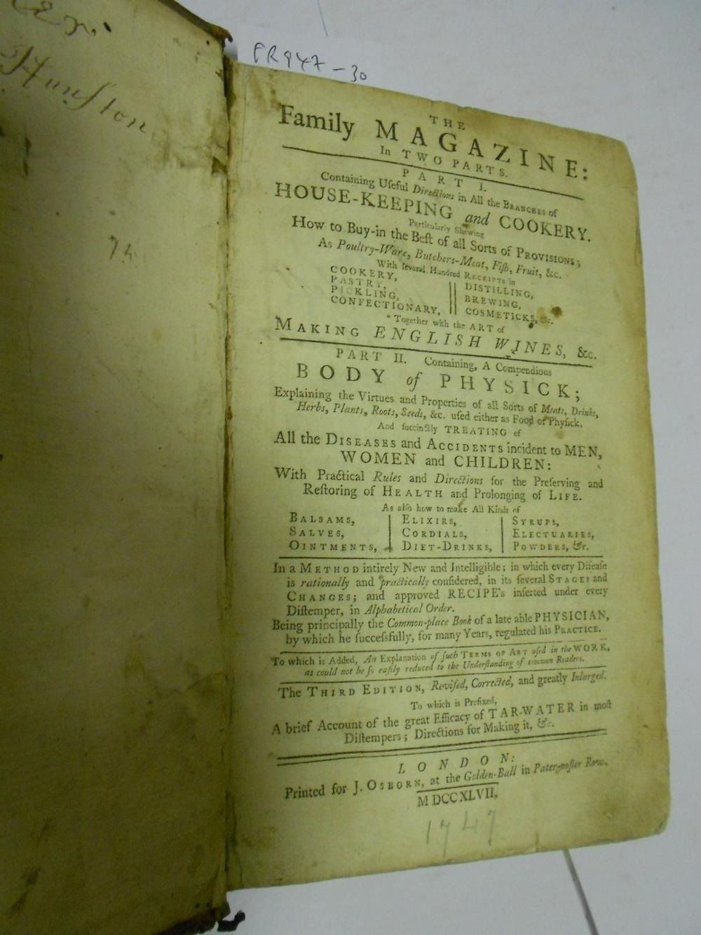 Cookery. RADCLIFFE (M) A Modern System of Domestic Cookery, Manchester 1823; WEBSTER (T) An - Image 3 of 4