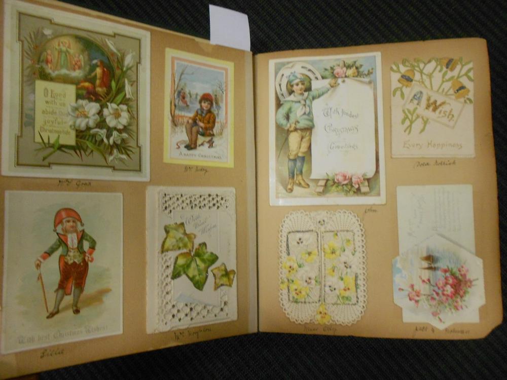 A Scrap album of various Victorian and Edwardian greetings cards including of advertising, Polar and - Image 2 of 5