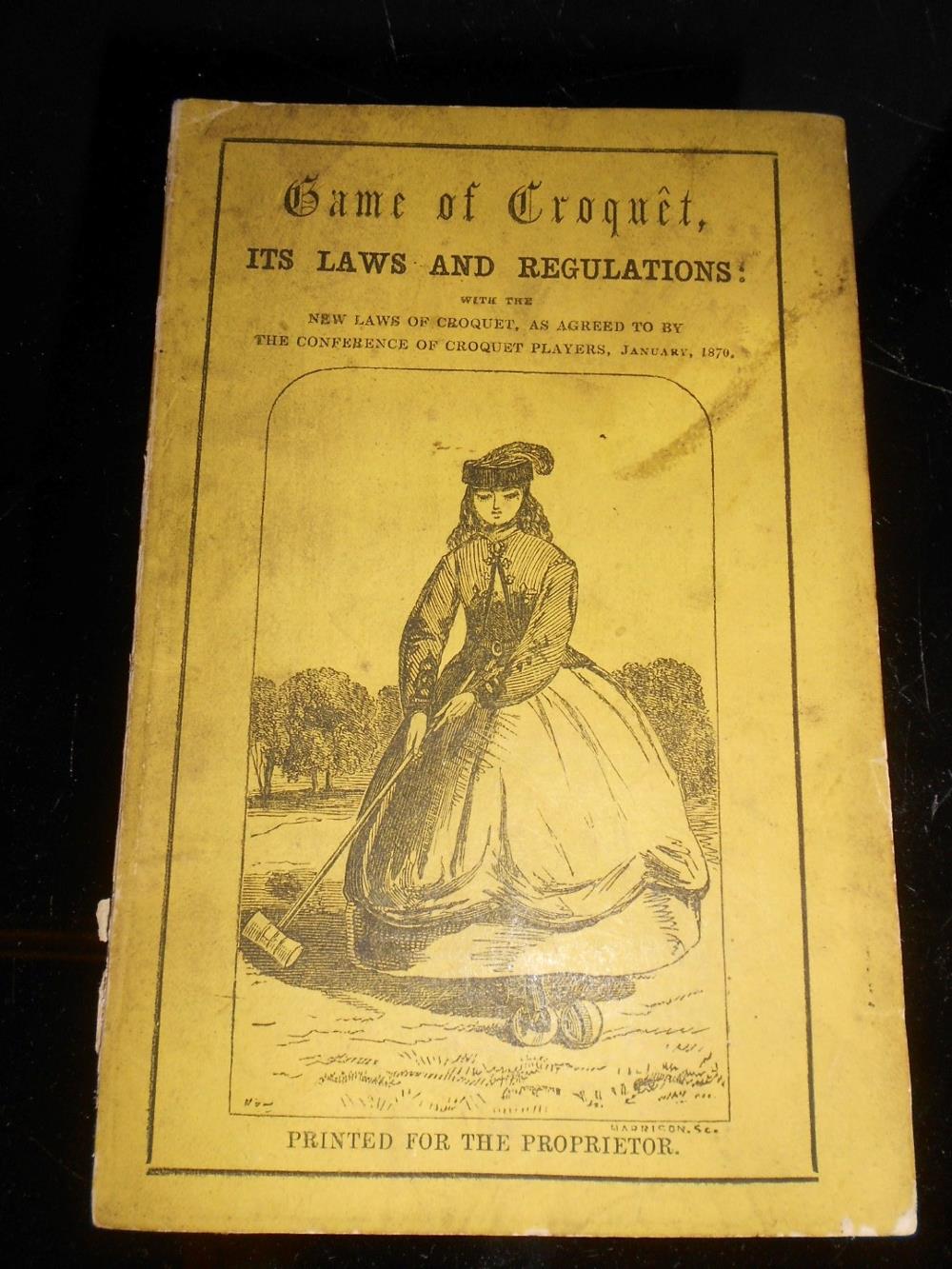 Croquet rules Game of Croquet, its Laws and Regulations, 1870, 12mo, frontispiece of Eglinton Castle