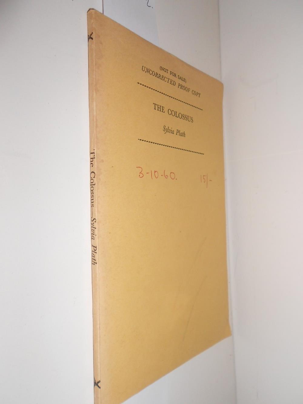 PLATH (Sylvia) The Colossus, Heinemann 1960, uncorrected proof copy, original yellow paper wrapper - Image 2 of 3