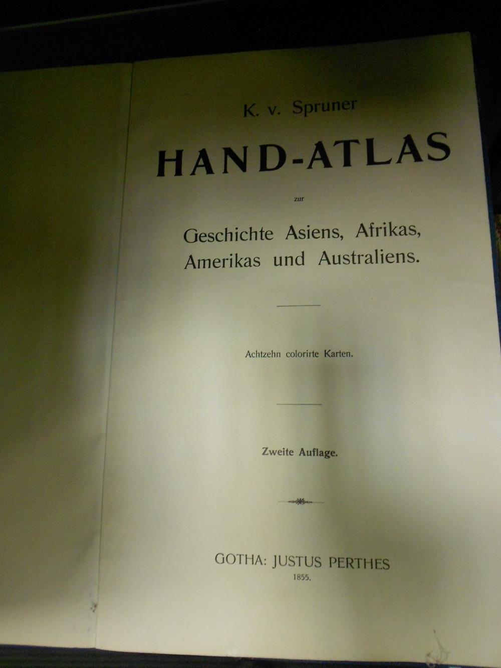 SPRUNER (K V) Hand-Atlas zur Geschichte Asiens, Afrikas, Amerikas und Australiens, Gotha 1855, - Image 2 of 5