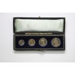 A cased set of four Victorian silver Maundy coins, 1891 (1d, 2d, 3d & 4d)