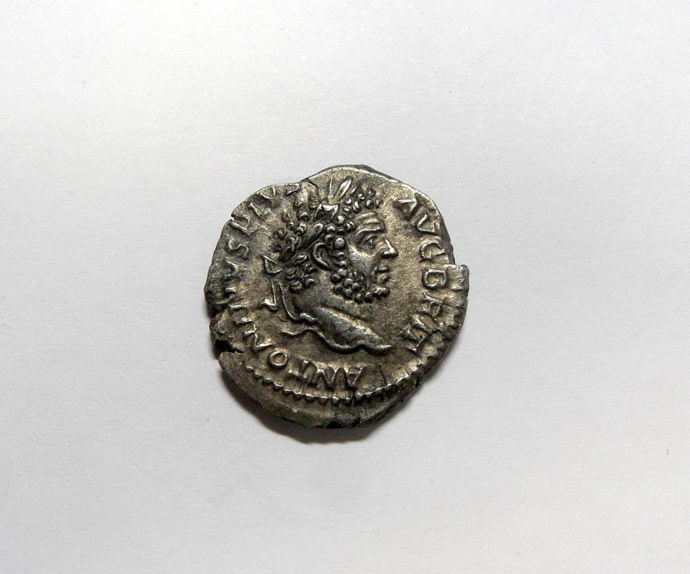 Caracalla (Antoninus) 212-217AD, silver denarius, obverse laureate bust, reverse Caracalla in