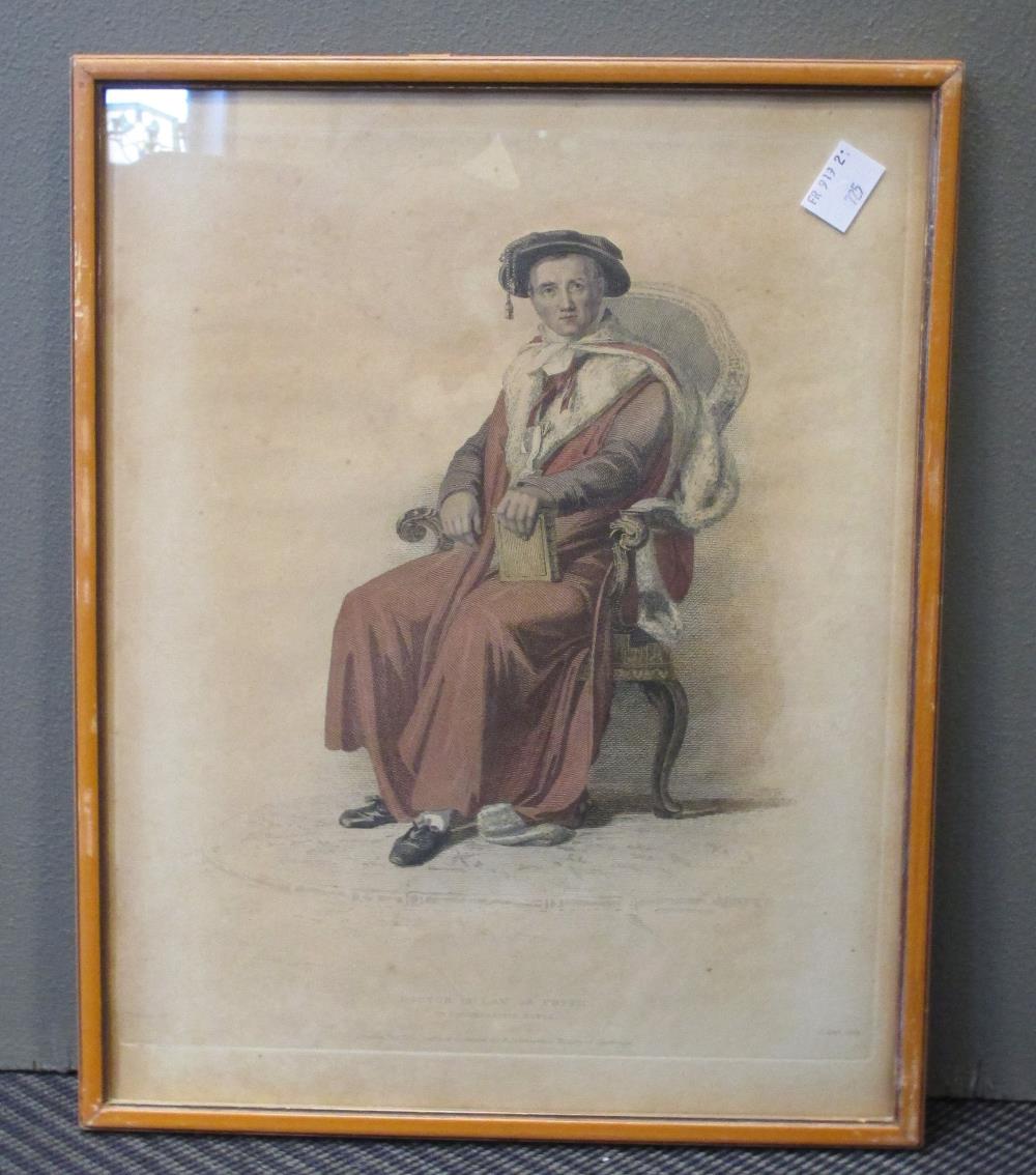 A collection of Academic coloured engravings including Ackermann's College Gowns, framed and - Image 3 of 8