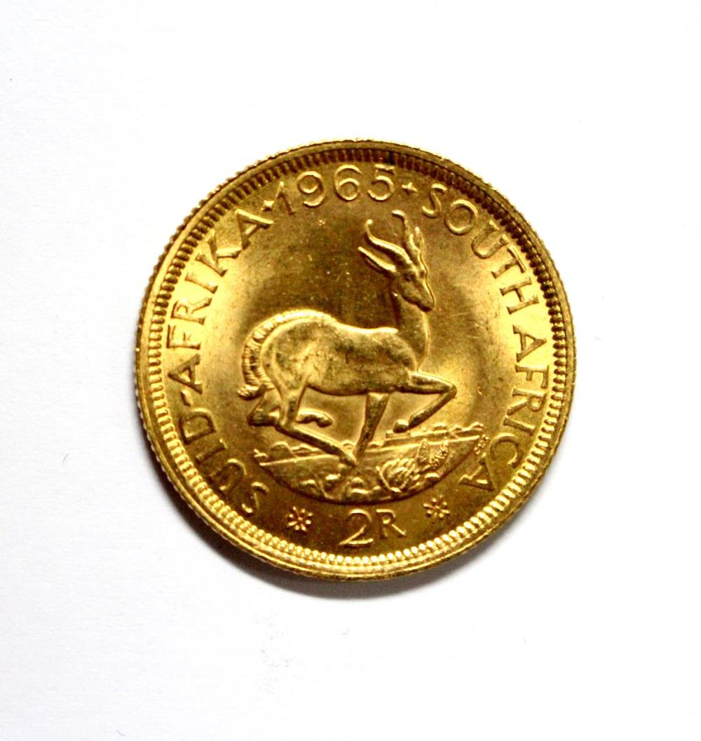 South Africa - gold 2 Rand coin, 1965, EF