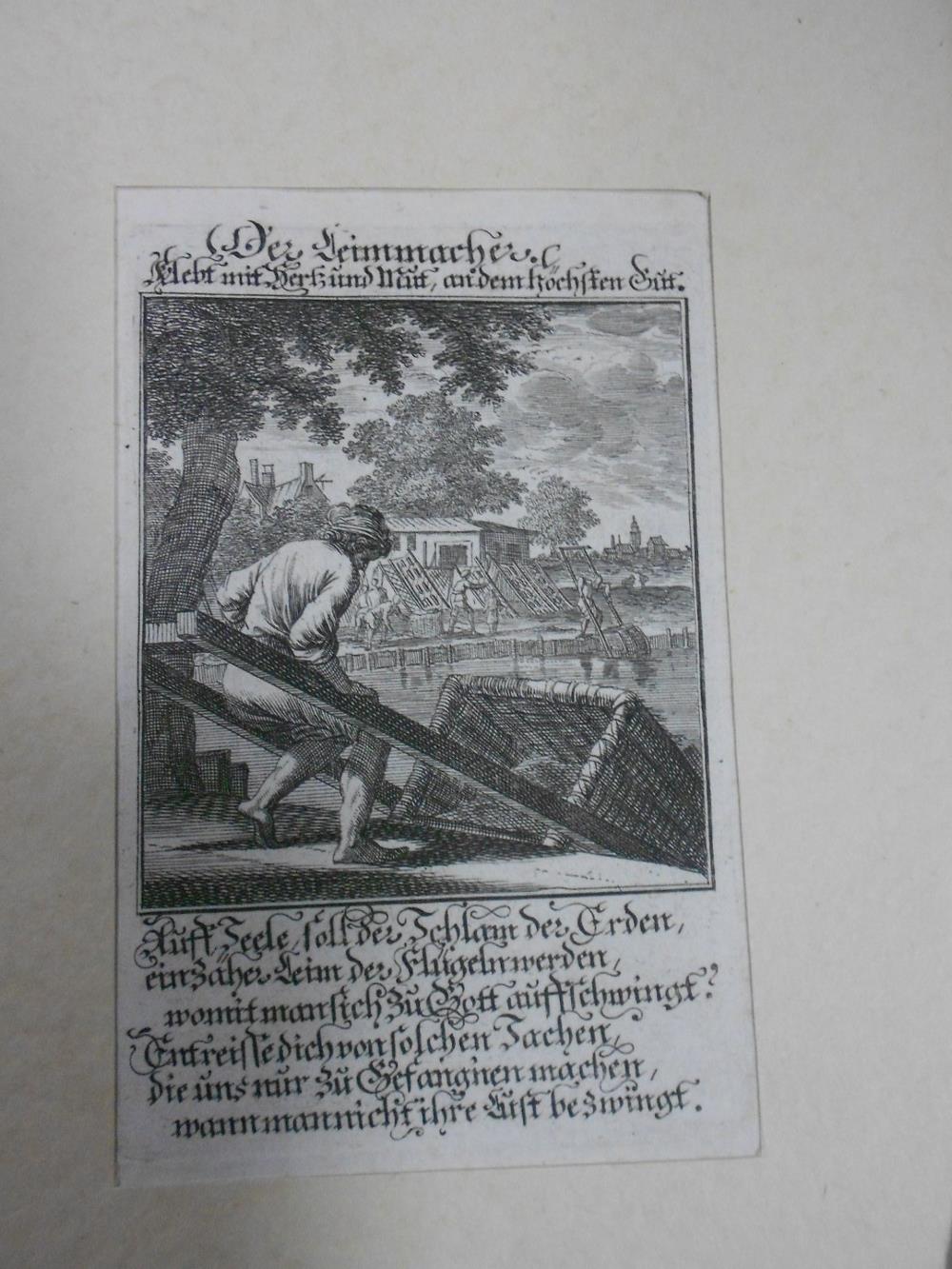 A collection of c.53 German 18th century engravings of trades, with titles above and text below, - Image 3 of 5