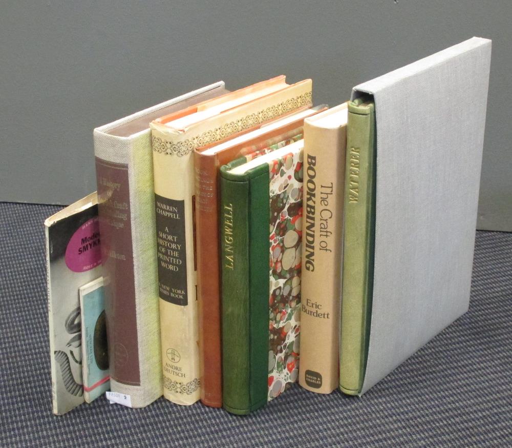 Bookbinding. Collection of references including Eric Burdett - The Craft of Bookbinding; Grolier