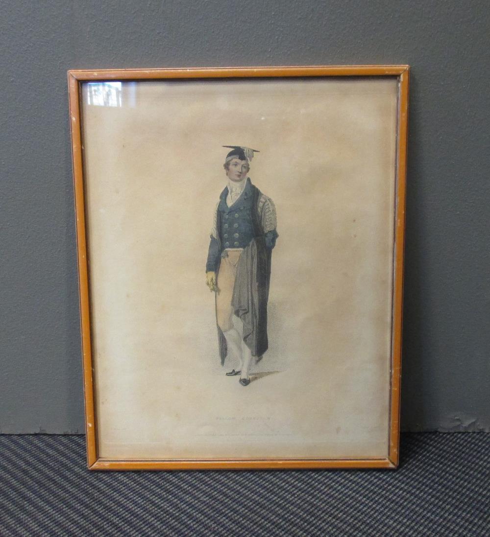 A collection of Academic coloured engravings including Ackermann's College Gowns, framed and - Image 4 of 8