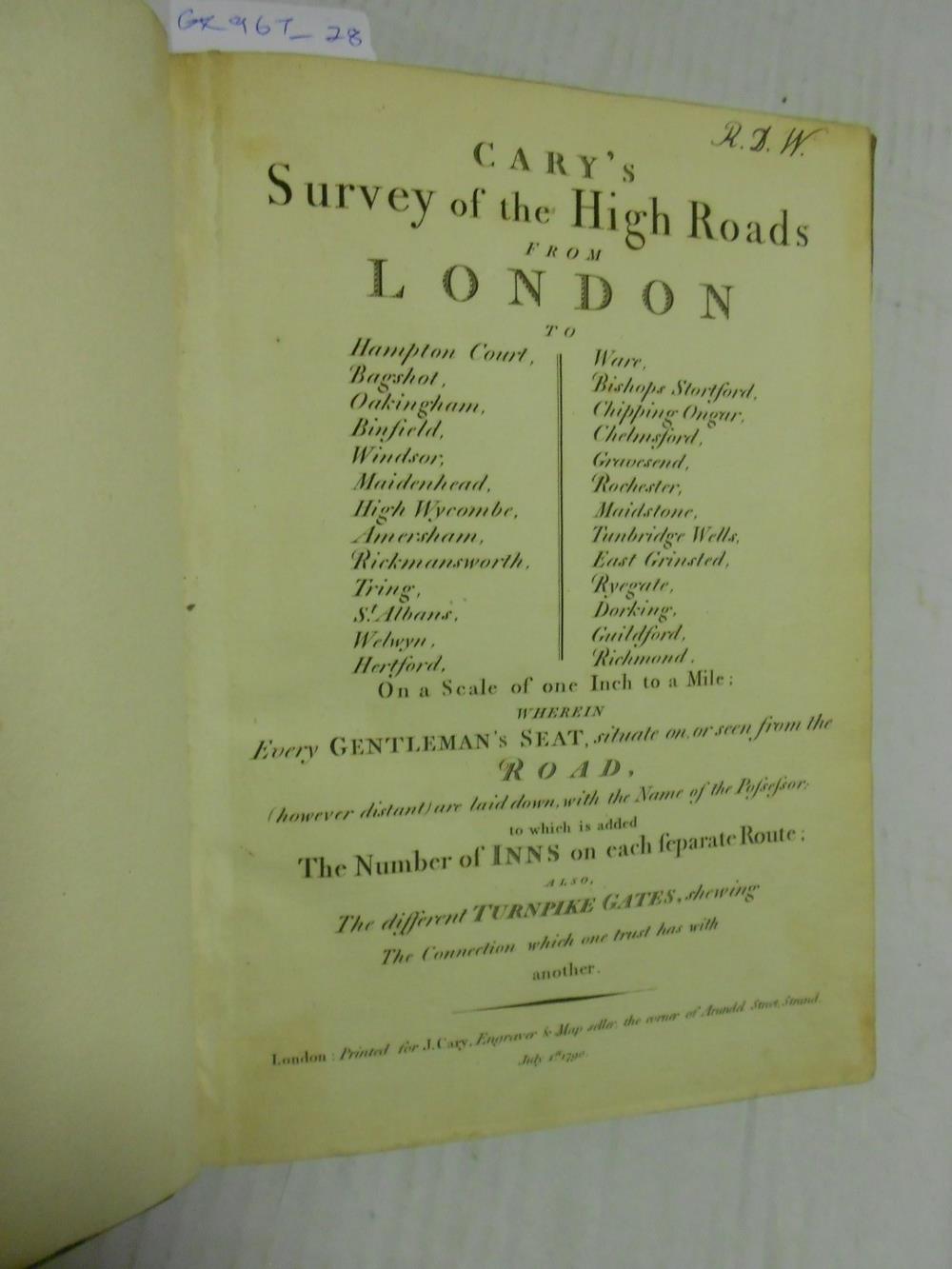 CARY (John) Survey of the High Roads from London to.., Scale one Inch to a Mile, London: for J. - Image 2 of 4