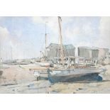 § Frederick William Baldwin (British, 1899-1984) The Boatyard, Slaughden, Aldeburgh, Suffolk