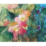 Shirley Trevena, RI (British, 20th Century) Sunny Camellias signed lower right "S Trevena"