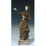 Attributed to Albert-Ernst Carrier-Belleuse, an early 20th century gilt bronze and ivory figure of a