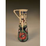 A Moorcroft Rennie Mackintosh pattern jug, the tall slender form with painted and impressed marks,