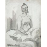 § Gloria Jarvis (British, b. 1925) A sketchbook; sketch of a Ballerina, signed lower left "Gloria